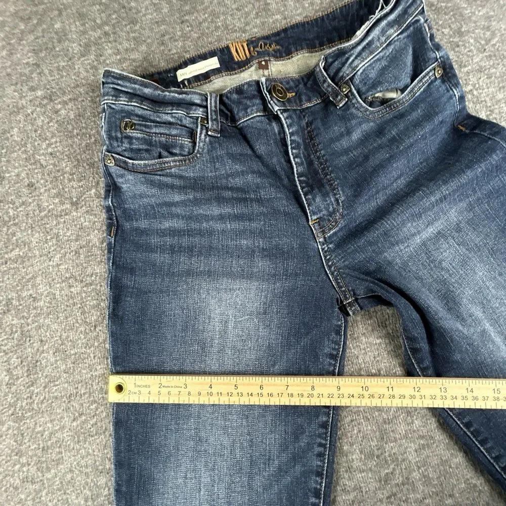 Kut from the Kloth Katy Ankle Jeans Womens Sz 4 28x26 Straight Leg Dark Wash - Picture 13 of 15